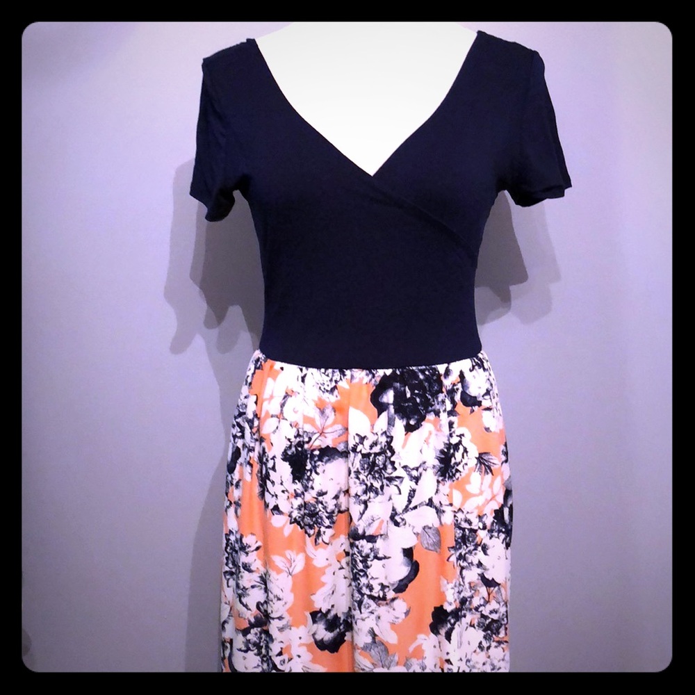 Gilli blue and floral long dress